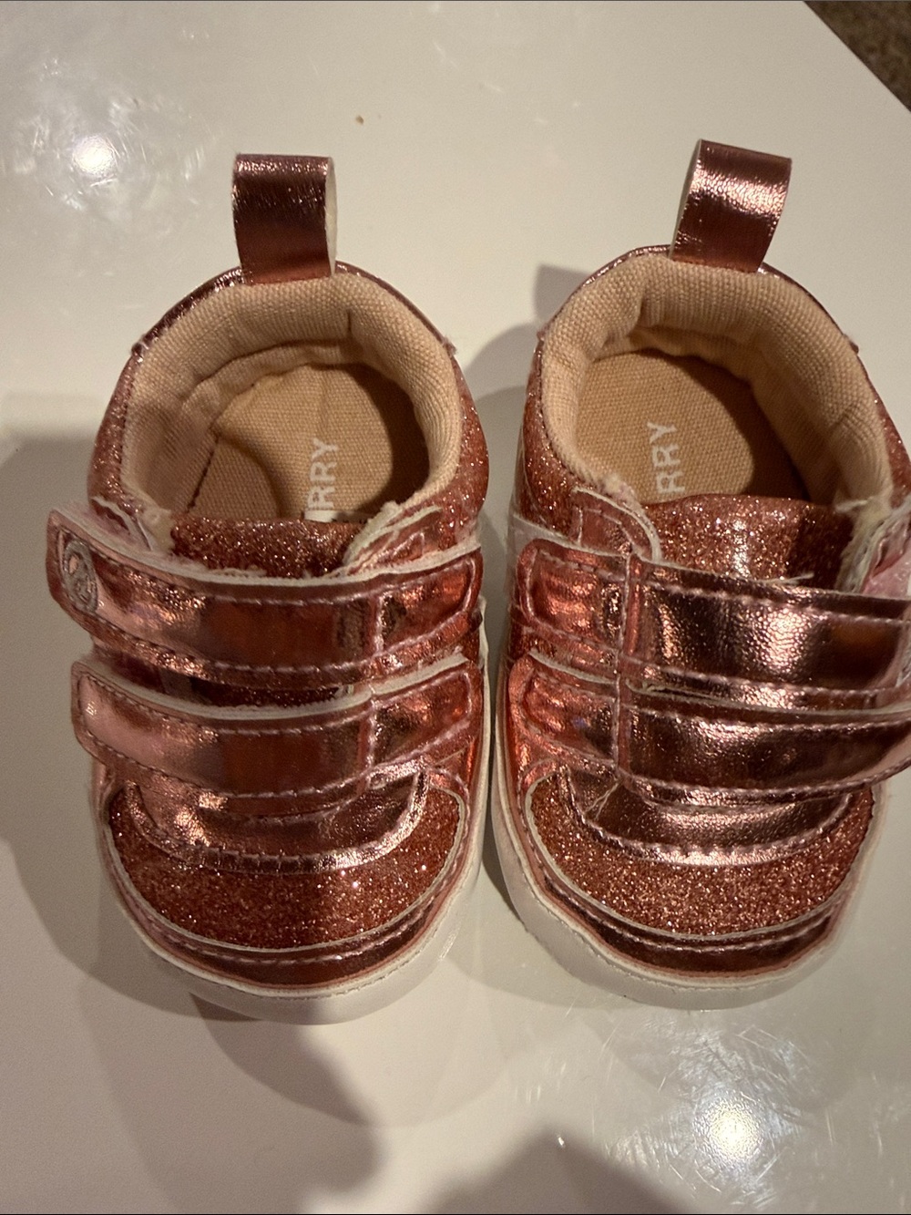 Sperry Toddler Metallic Rose Gold Glitter Sneakers